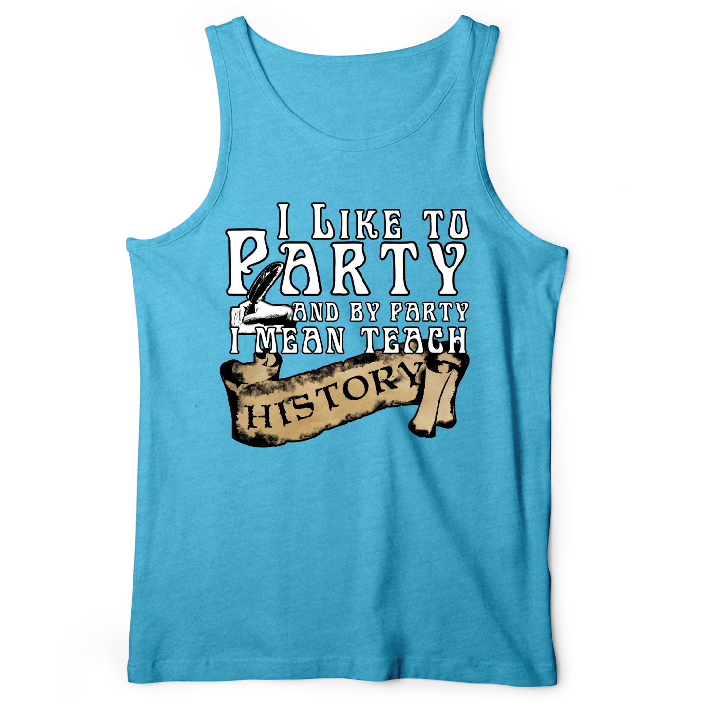 I Like To Party Tank Aqua TriBlend / XS