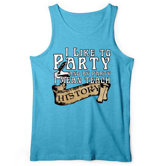 I Like To Party Tank Aqua TriBlend / XS