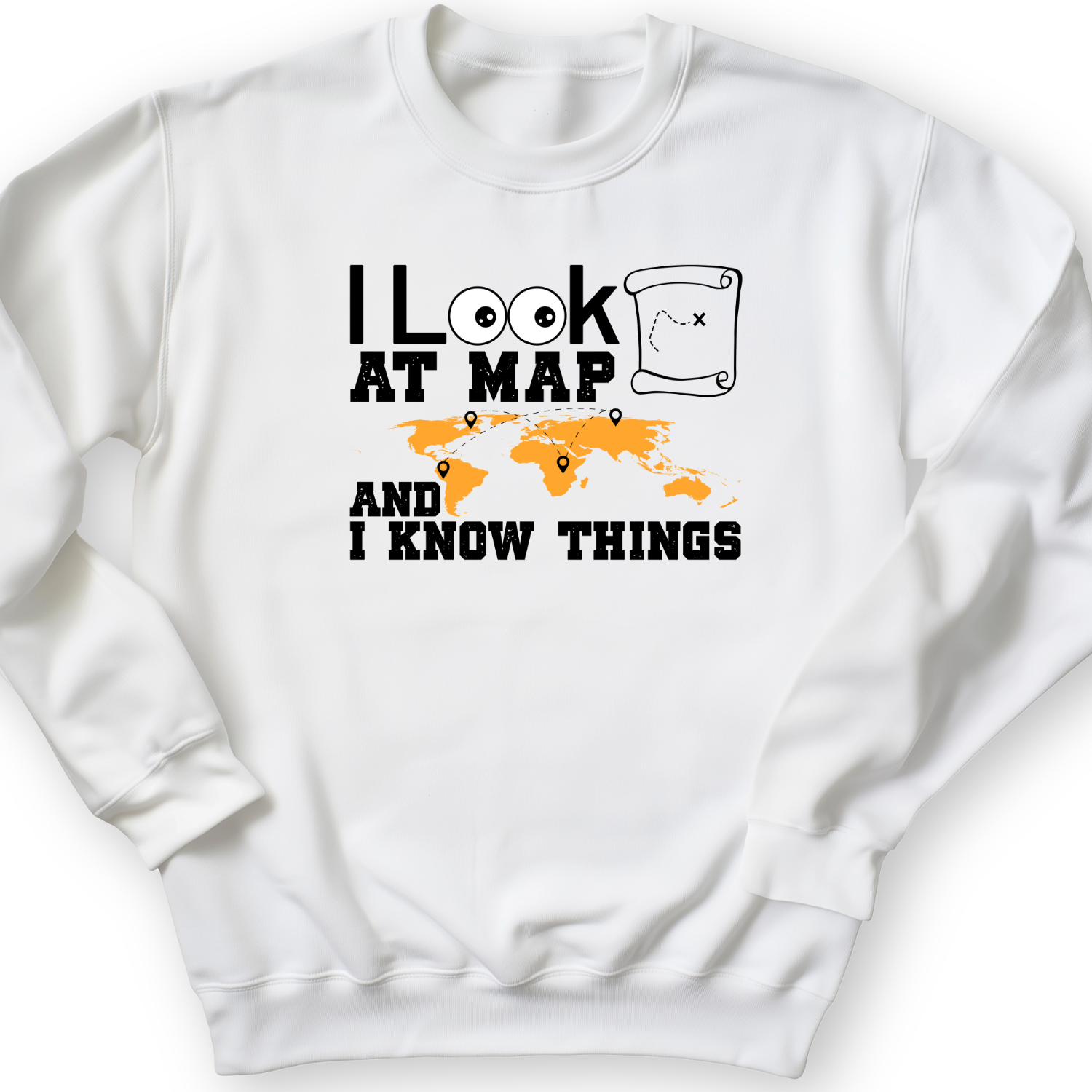 I Look at Maps and I Know Things Crewneck White / S