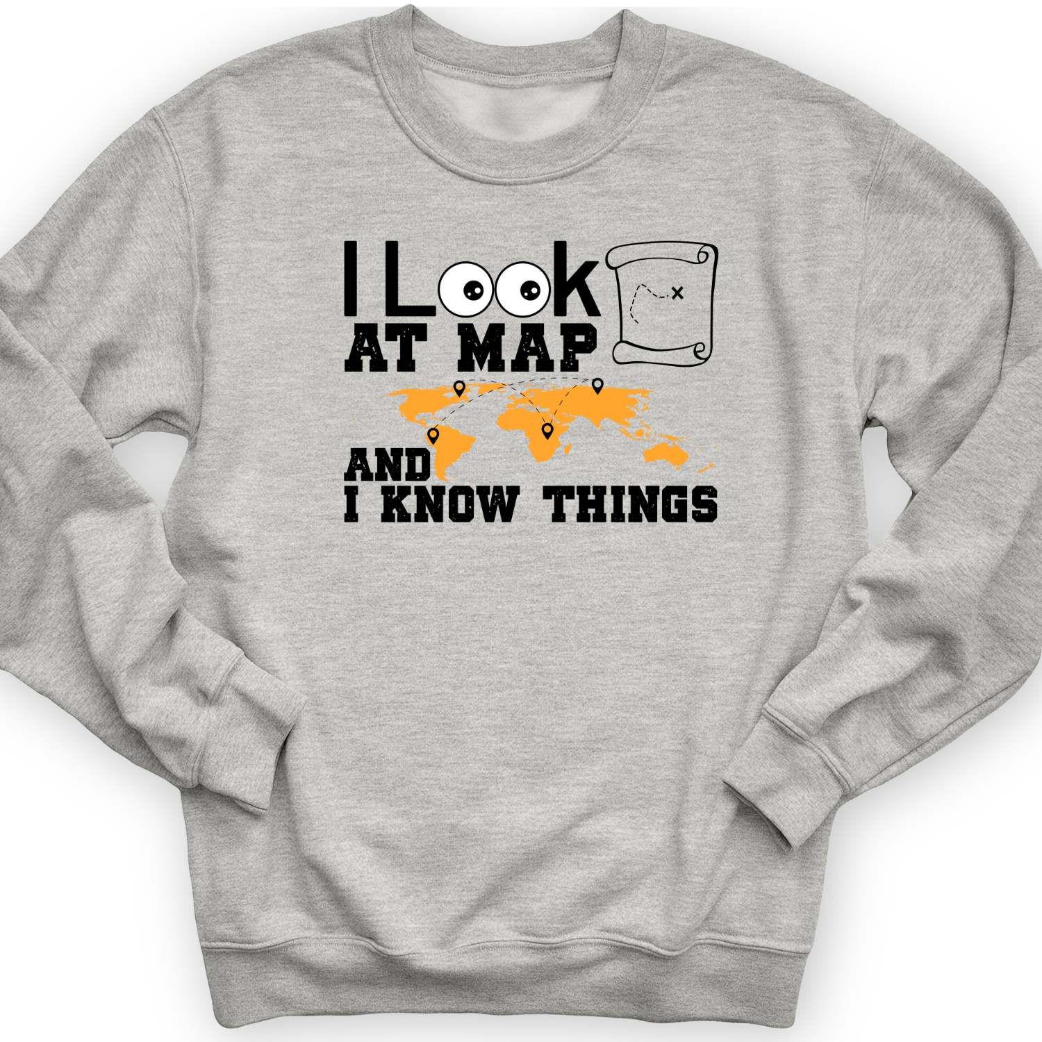 I Look at Maps and I Know Things Crewneck Sport Grey / S