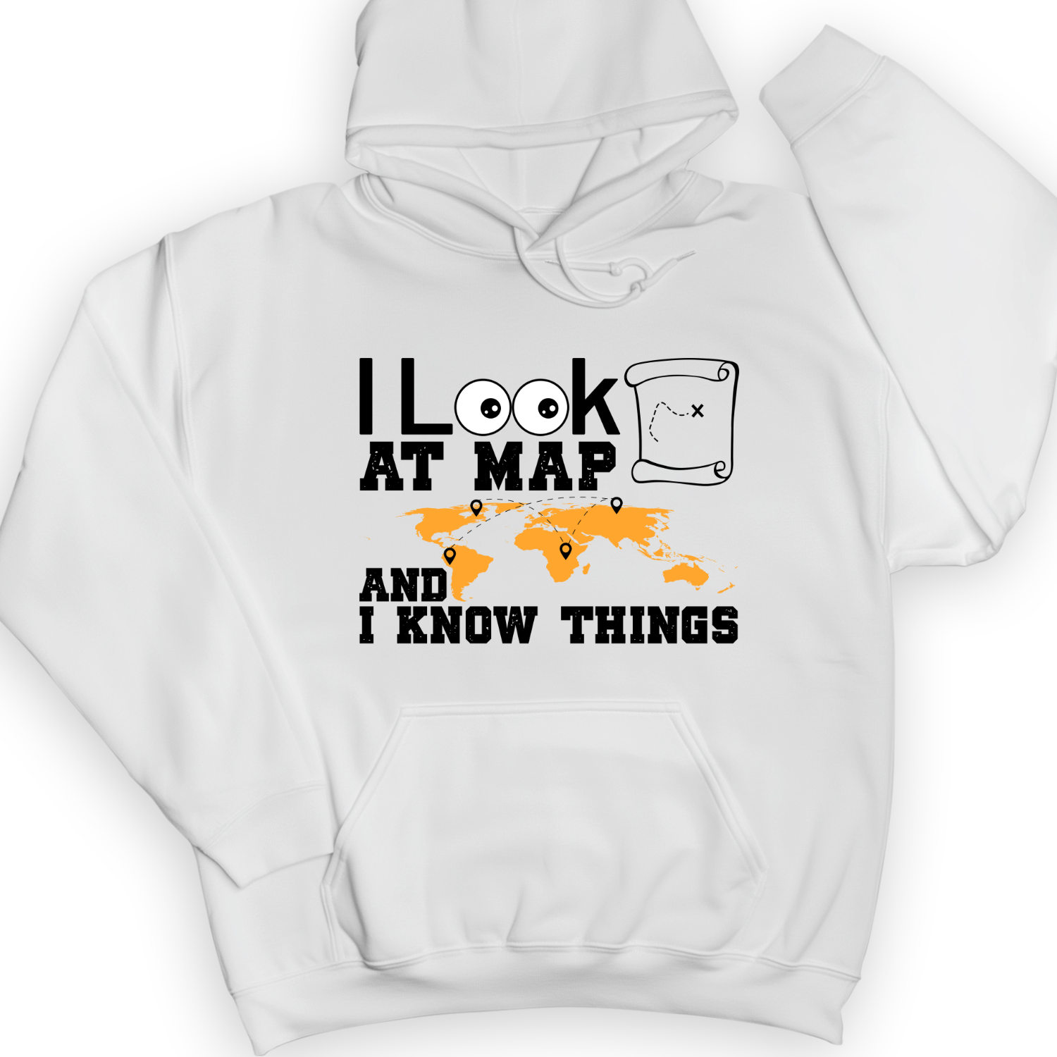 I Look at Maps and I Know Things Hoodie White / S