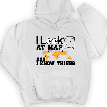 I Look at Maps and I Know Things Hoodie White / S