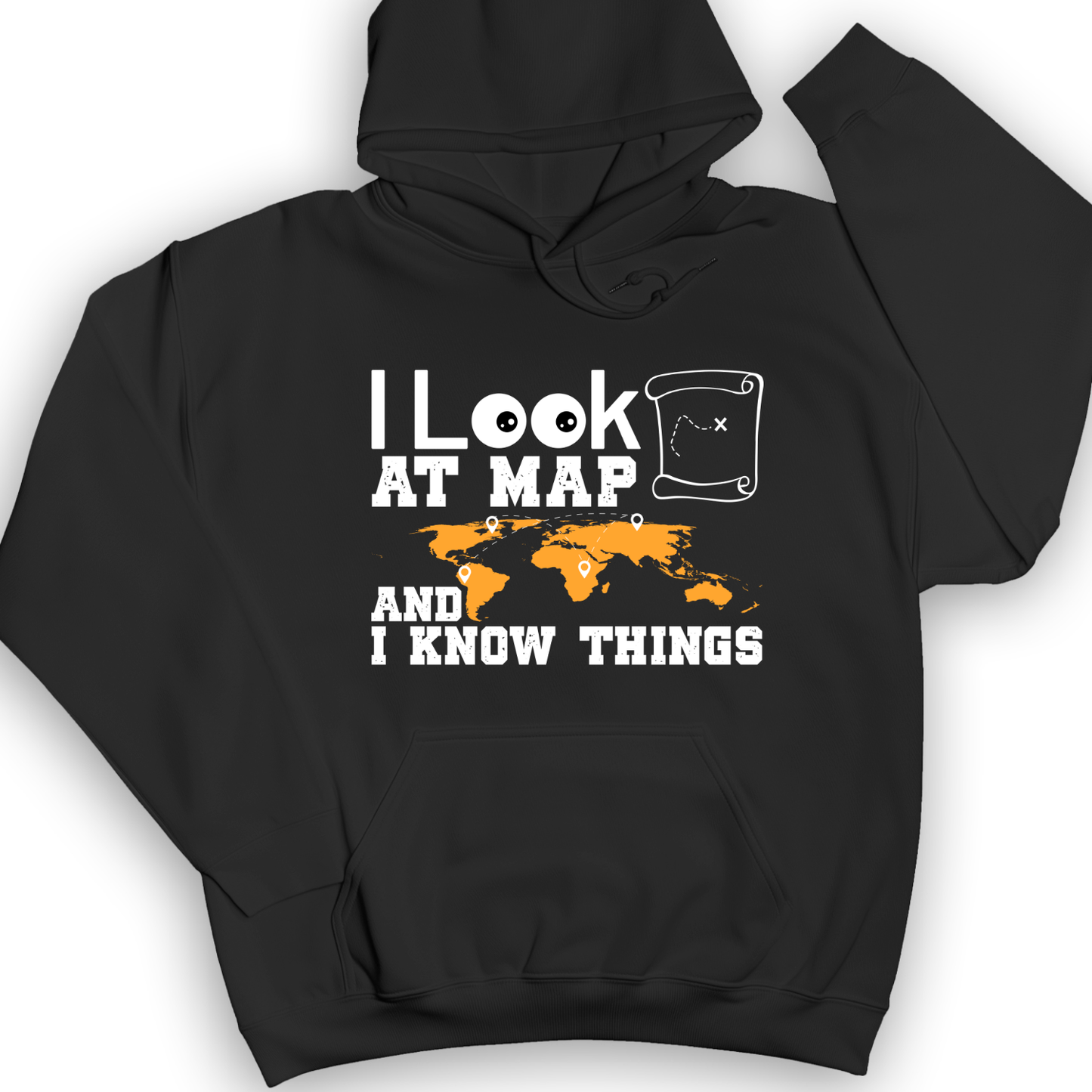 I Look at Maps and I Know Things Hoodie Black / S