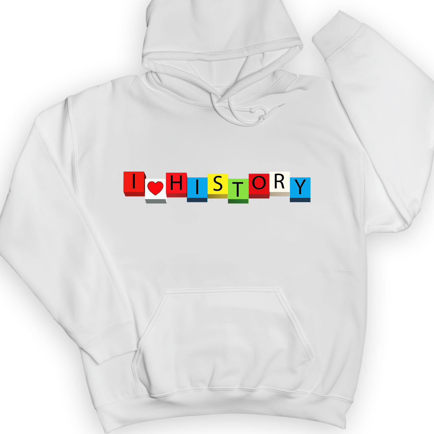 I Love History Blocks Hoodie Charcoal / S