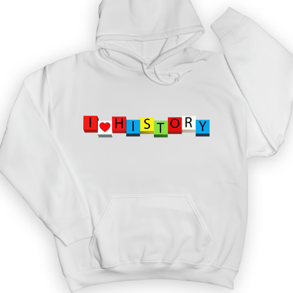 I Love History Blocks Hoodie Charcoal / S