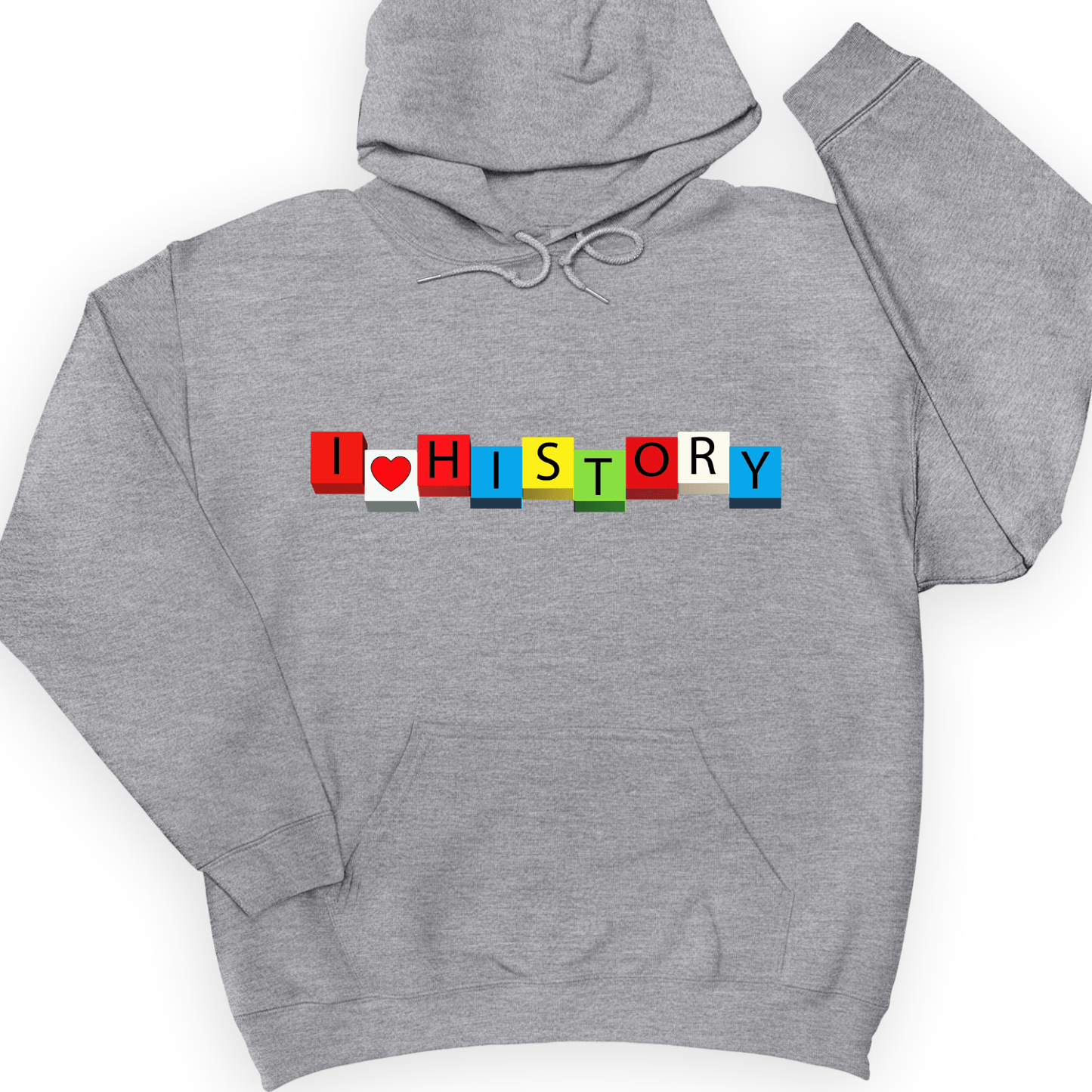 I Love History Blocks Hoodie Sport Grey / S