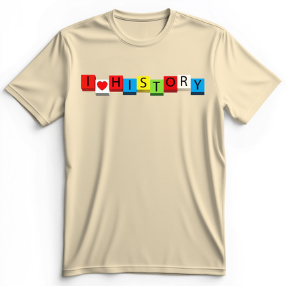 I Love History Blocks premium tee Natural / S