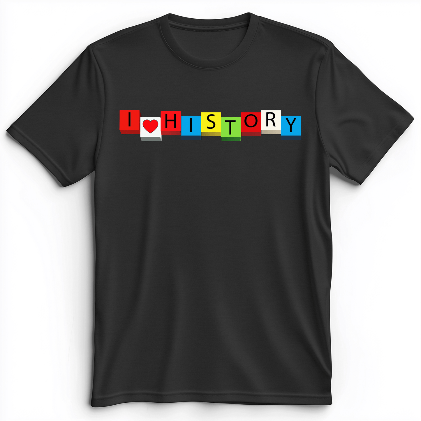 I Love History Blocks premium tee Dark Grey Heather / S