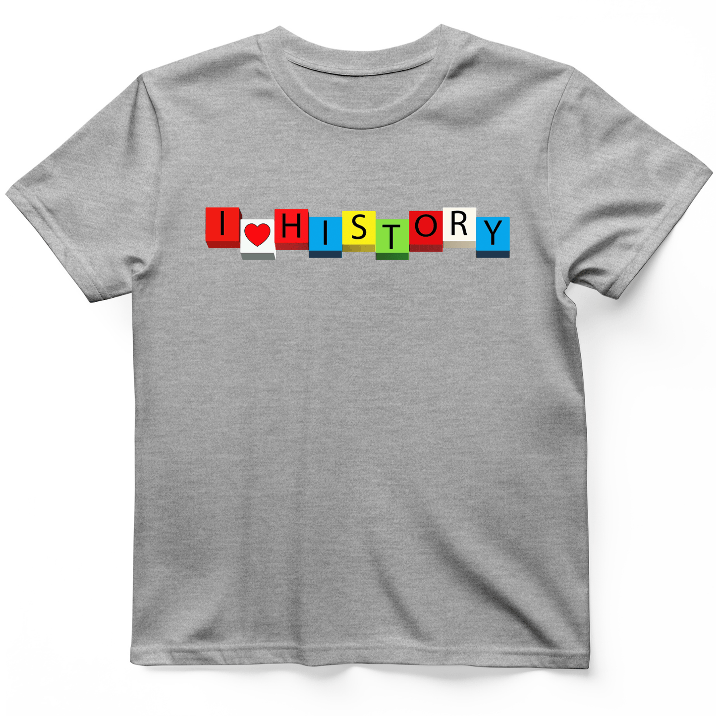 I Love History Blocks T-Shirt Sport Grey / S