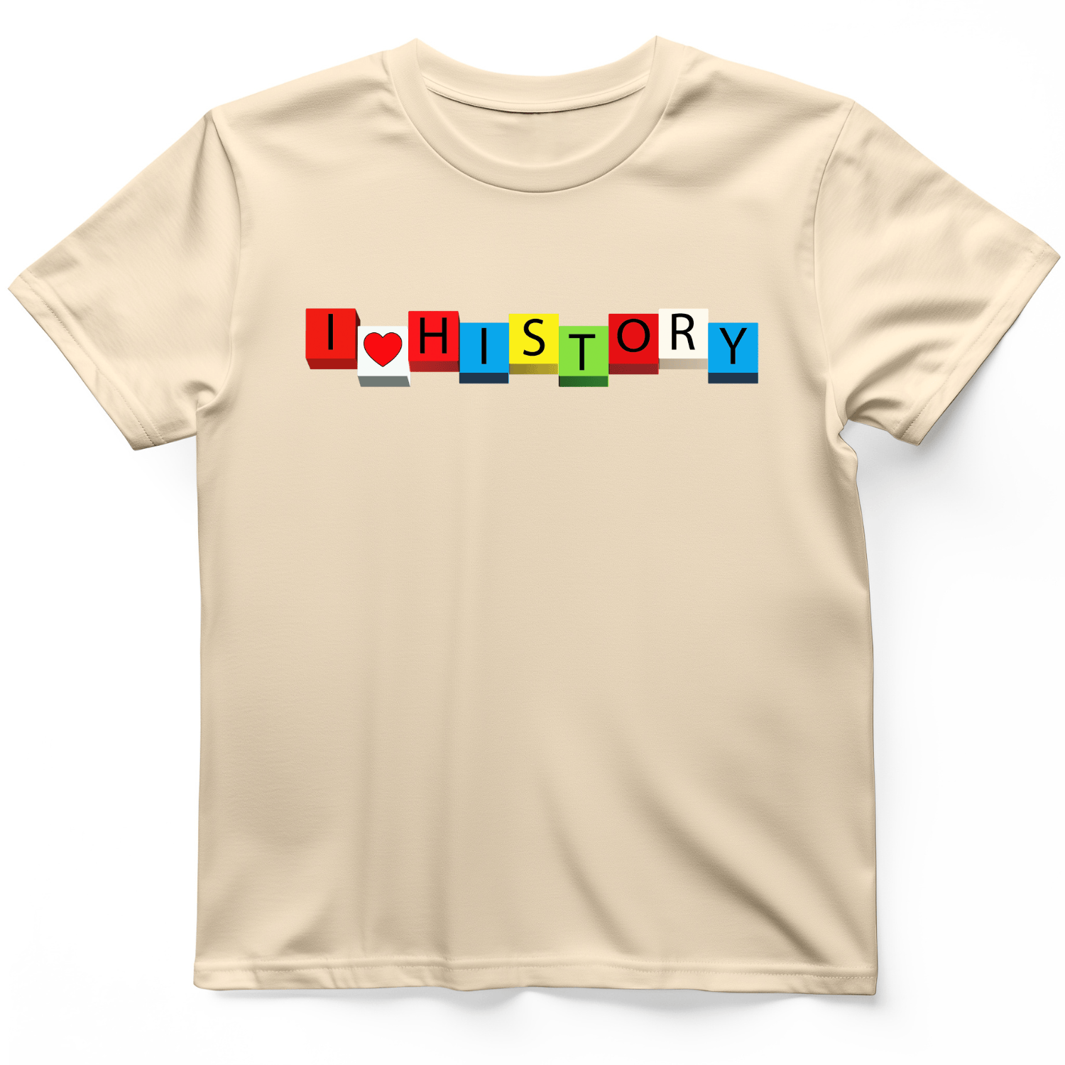 I Love History Blocks T-Shirt Natural / S