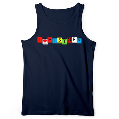 I Love History Blocks Tank Navy / XS