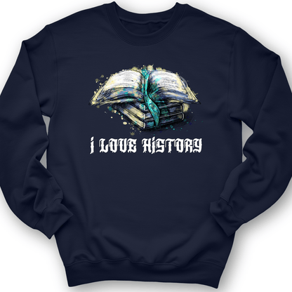 I Love History Crewneck Navy / S