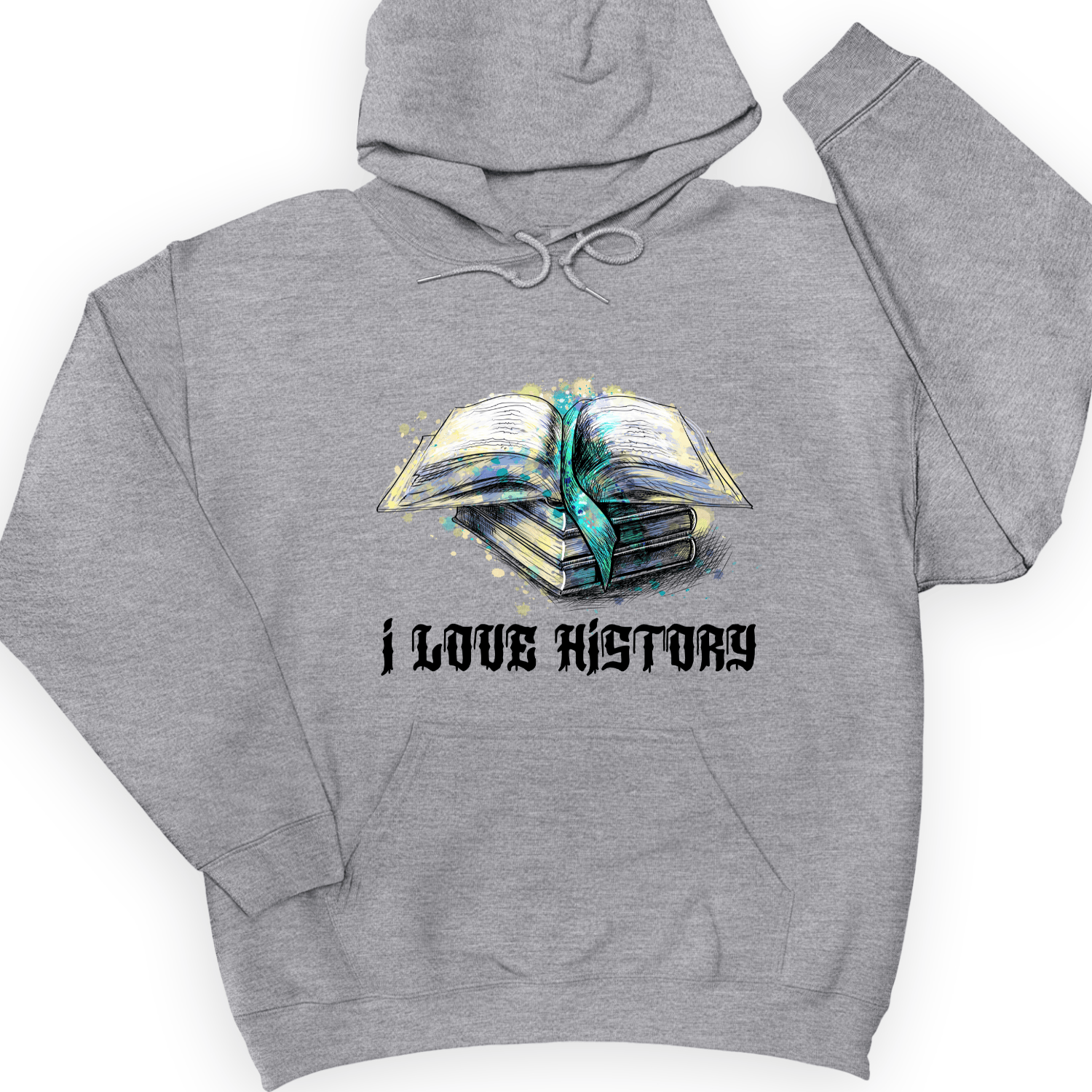 I Love History Hoodie Sport Grey / S