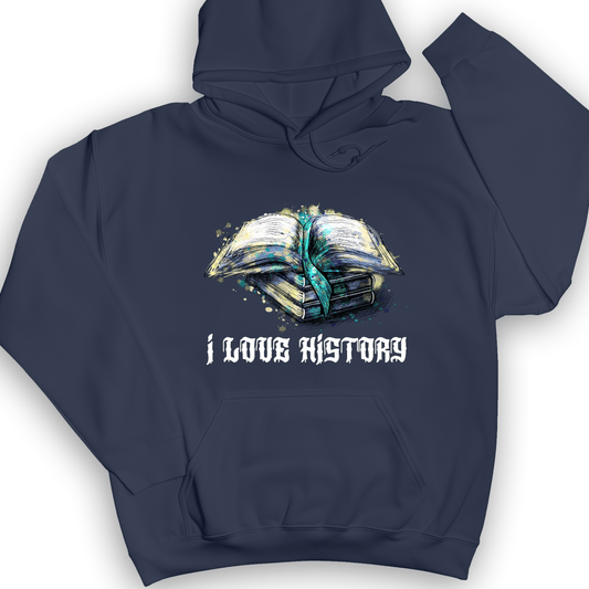I Love History Hoodie Navy / S