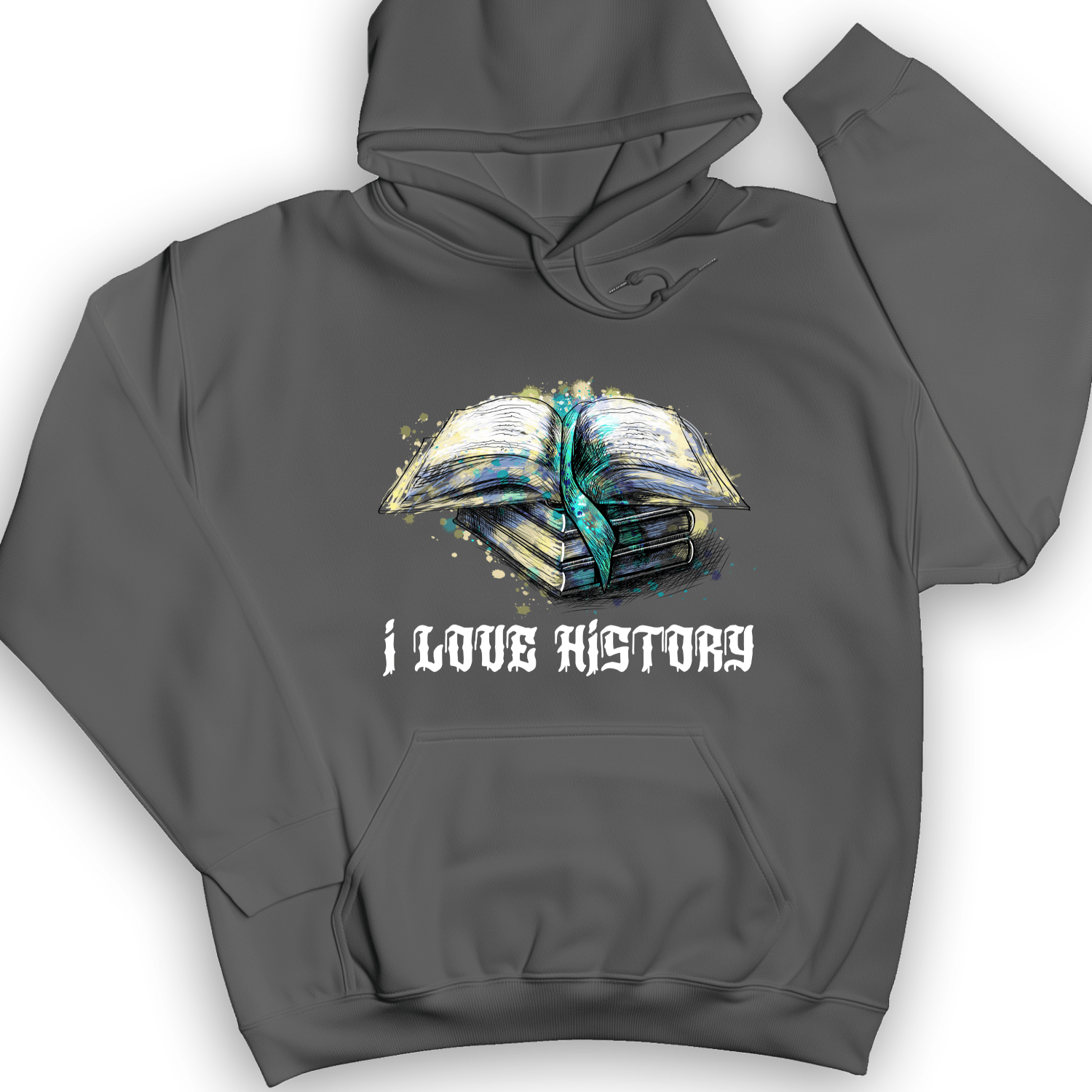 I Love History Hoodie Charcoal / S