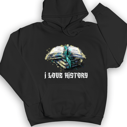 I Love History Hoodie Black / S