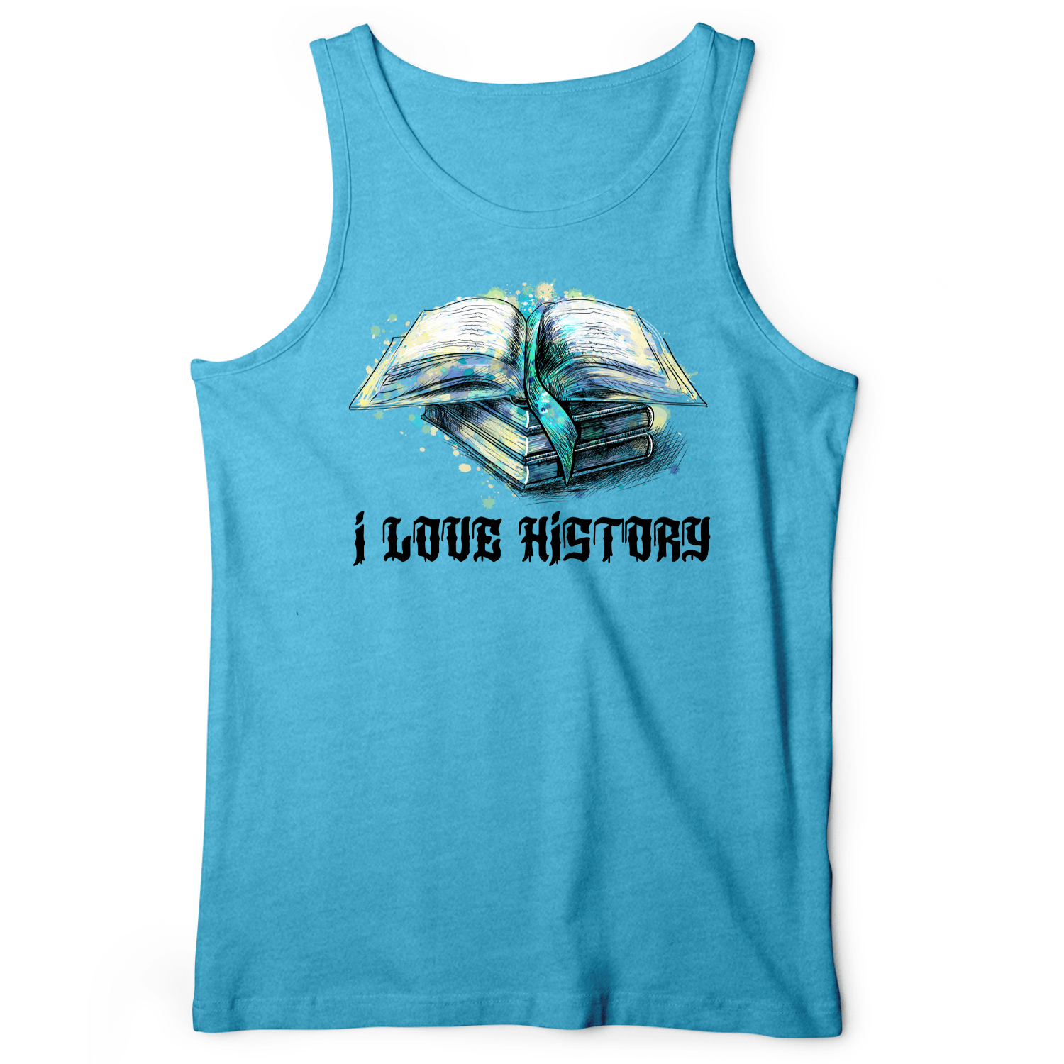 I Love History Tank Aqua TriBlend / XS