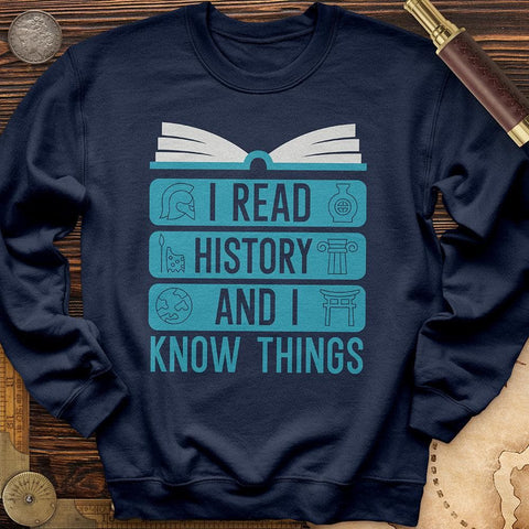 I Read History And Know Things Crewneck Navy / S