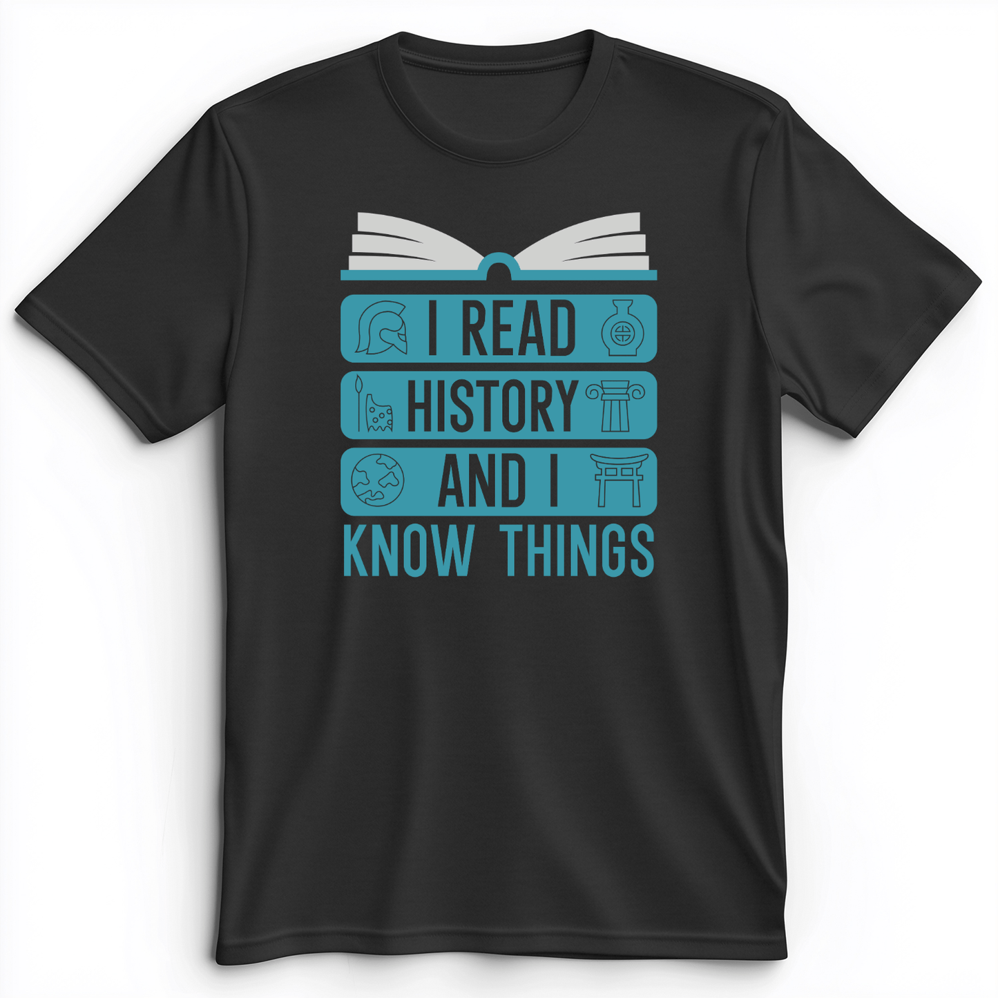 I Read History And Know Things Premium Tee Dark Grey Heather / S