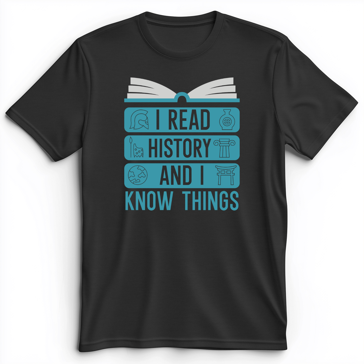 I Read History And Know Things Premium Tee Dark Grey Heather / S
