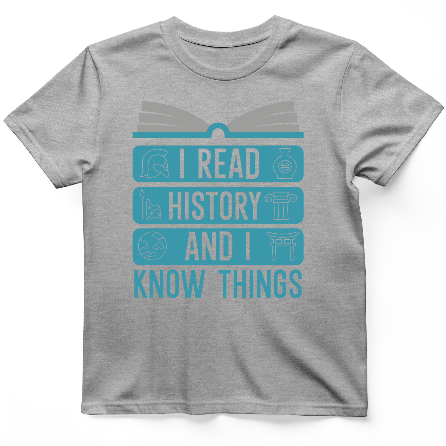 I Read History and Know Things T-Shirt Sport Grey / S