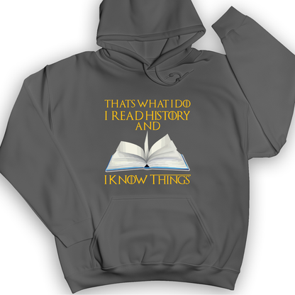 I Read History Hoodie Charcoal / S