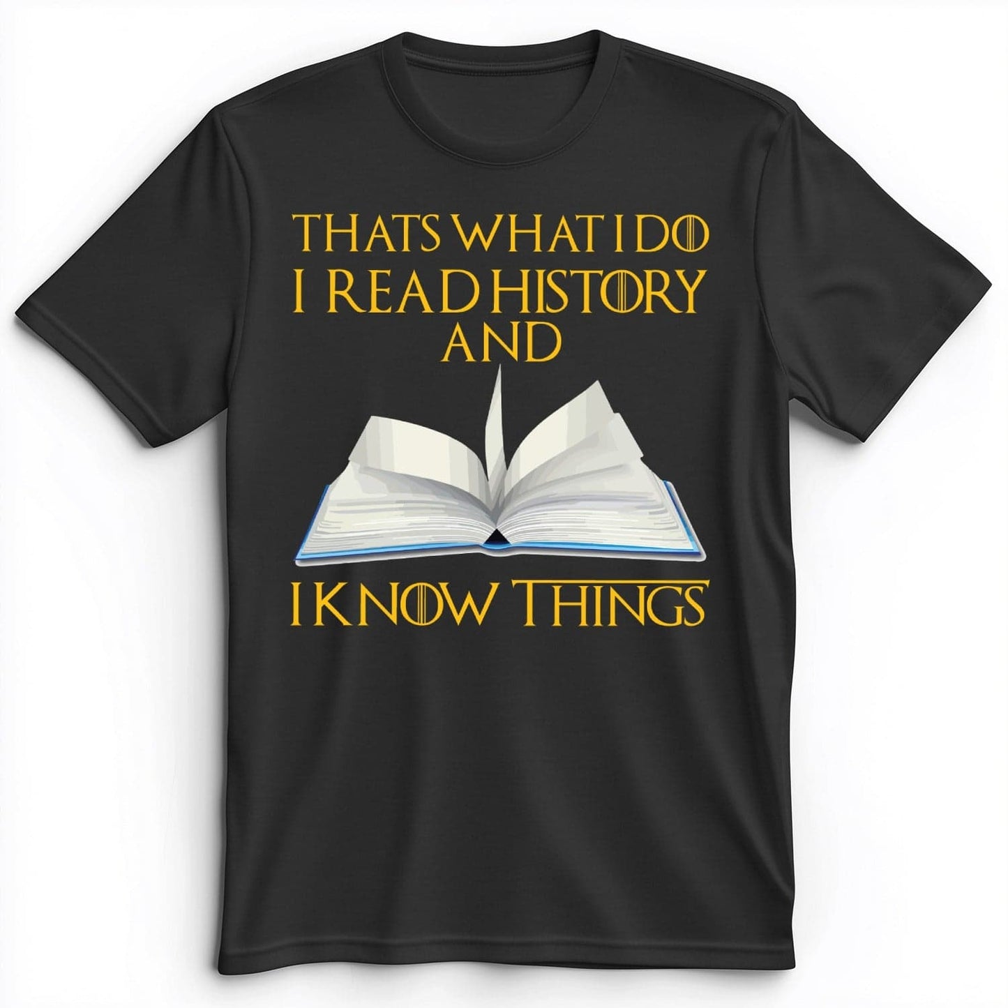 I Read History Premium Tee Heather Navy / S