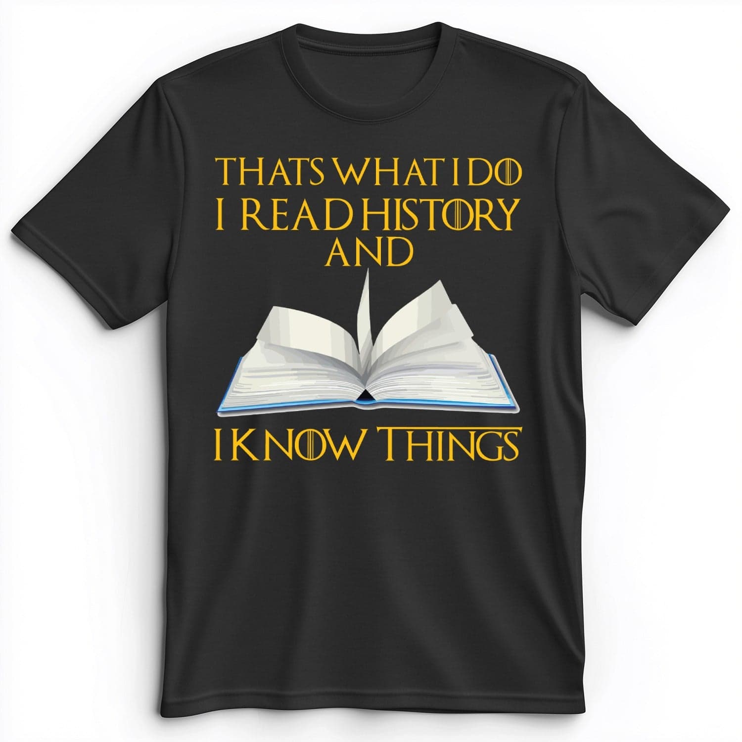I Read History Premium Tee Heather Navy / S