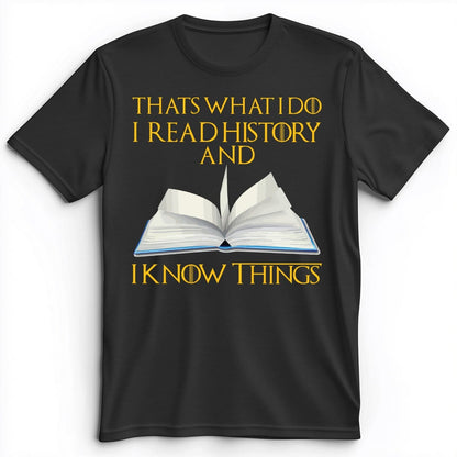 I Read History Premium Tee Heather Navy / S