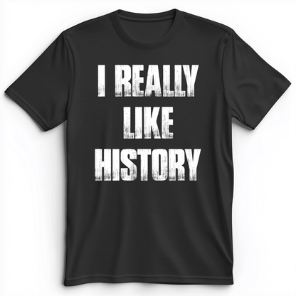 I Really Like History Premium Tee Dark Grey Heather / S