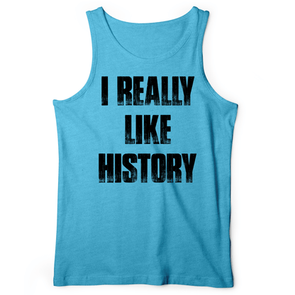 I Really Like History Tank Aqua TriBlend / XS