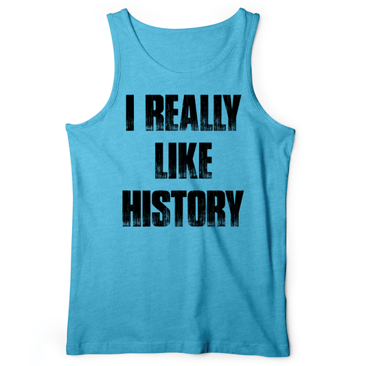 I Really Like History Tank Aqua TriBlend / XS
