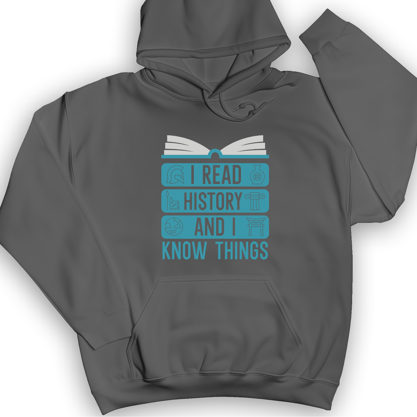 I Teach History And Know Things Hoodie Charcoal / S