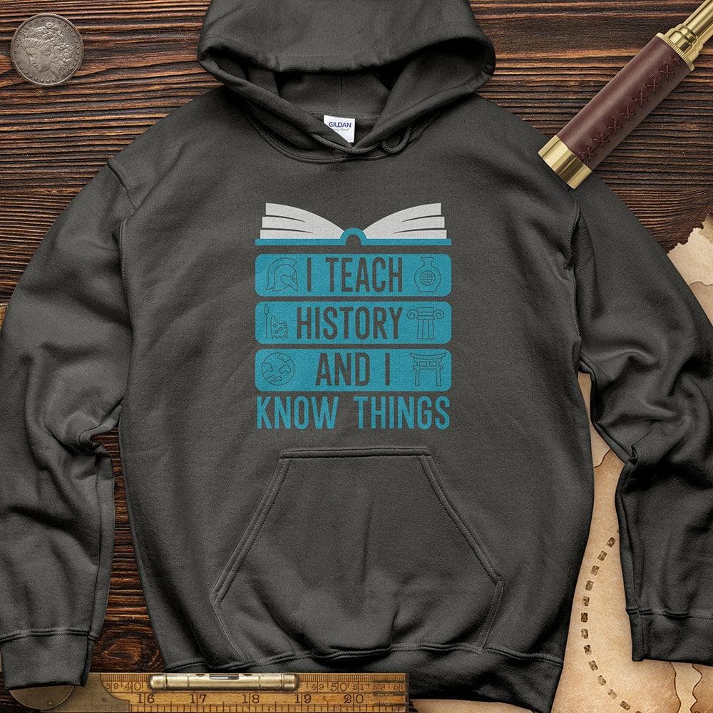 I Teach History And Know Things Hoodie Charcoal / S