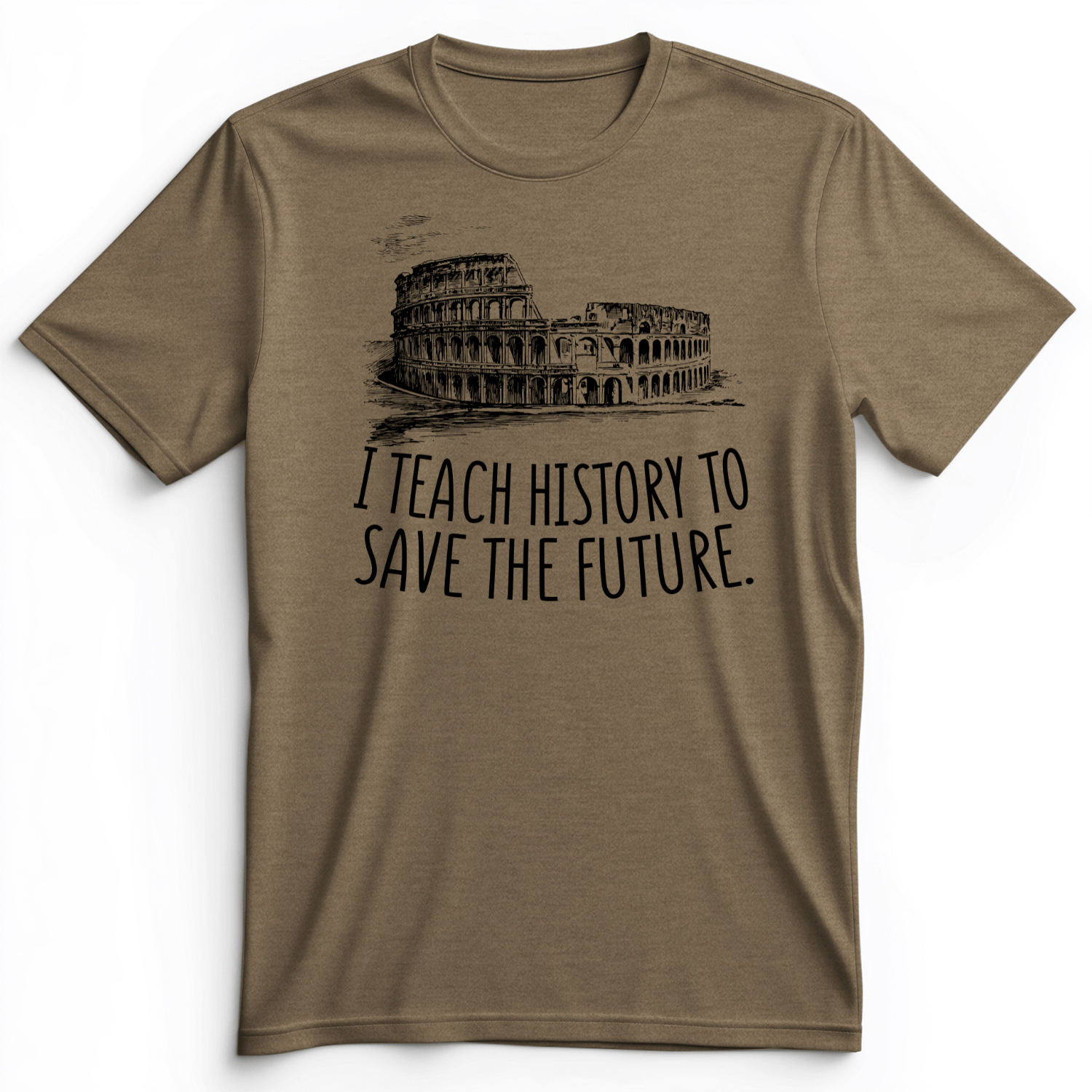 I Teach History To Save The Future Premium Tee Heather Olive / S