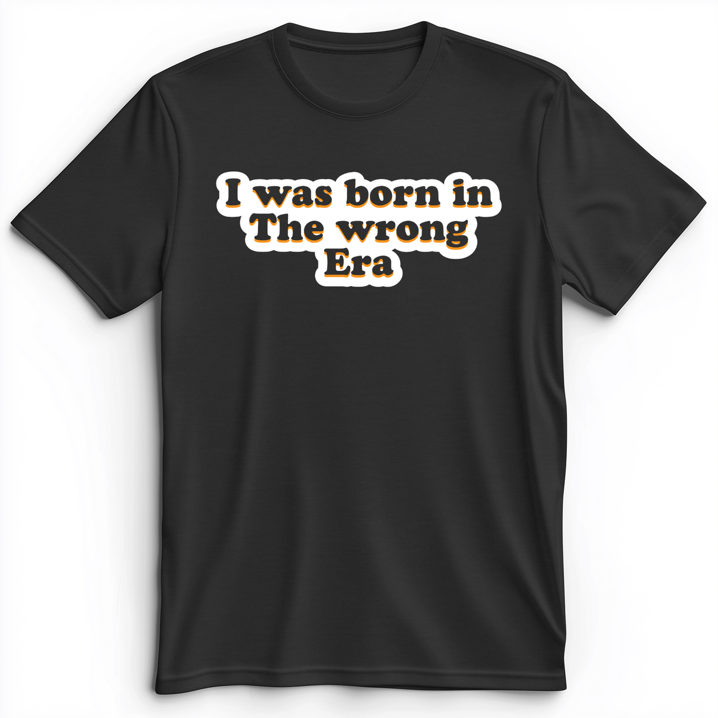 I Was Born In The Wrong Era Premium Tee Dark Grey Heather / S