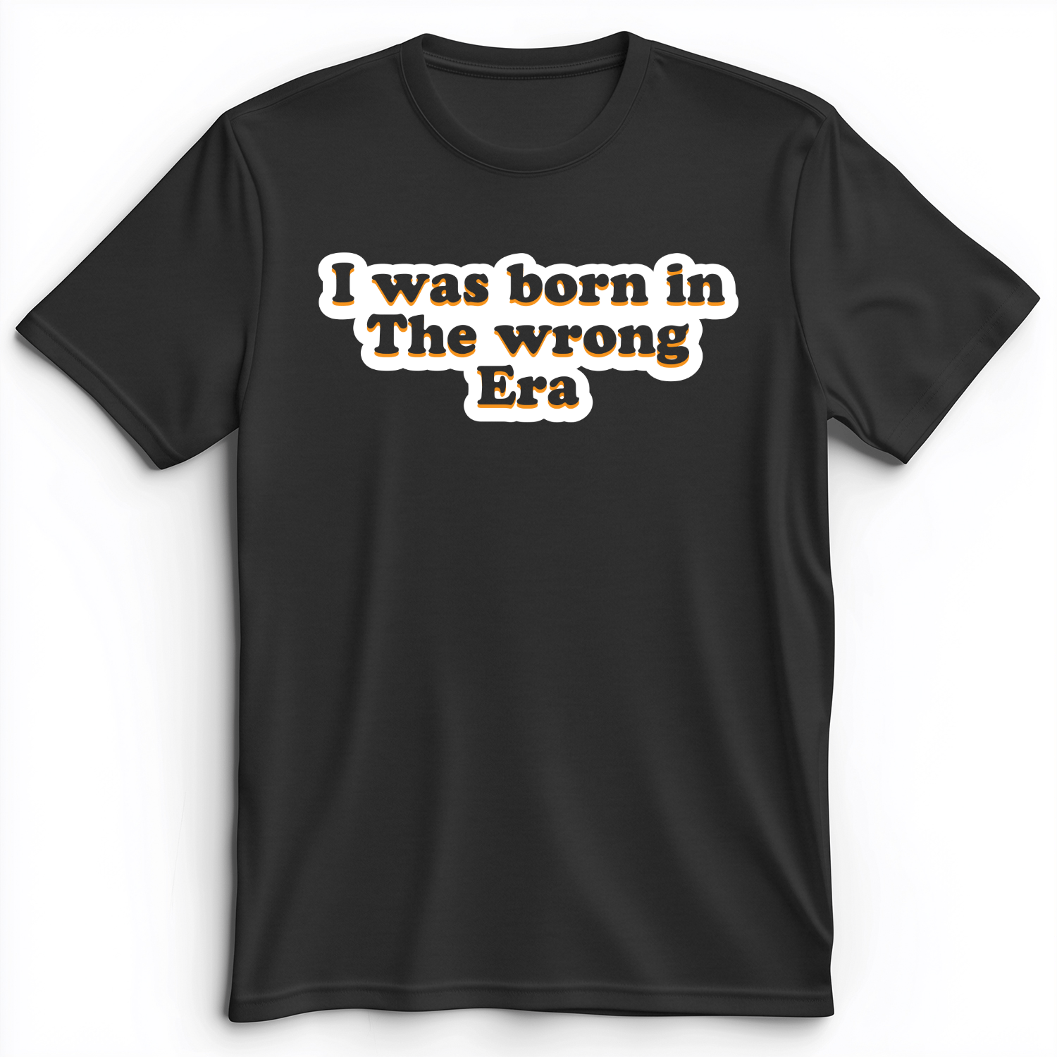 I Was Born In The Wrong Era Premium Tee Dark Grey Heather / S