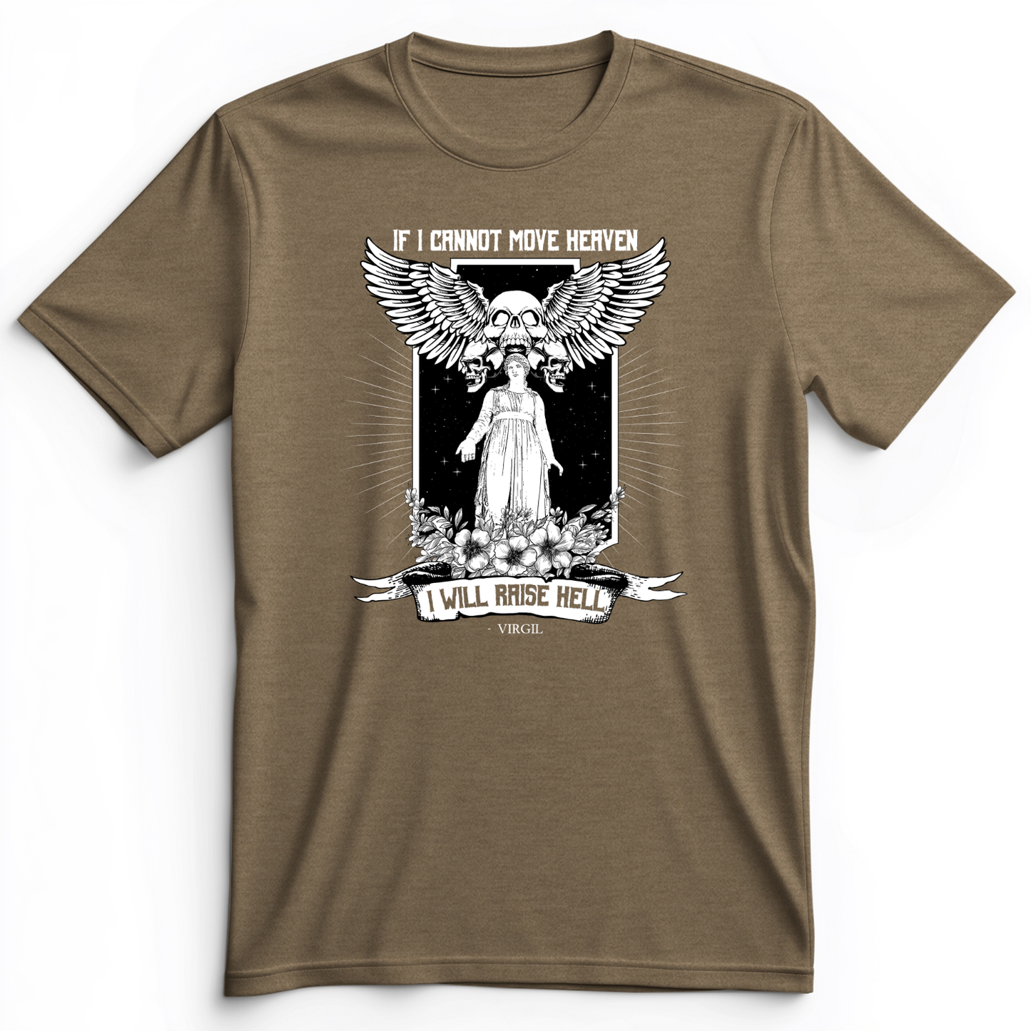 If I Cannot Move Heaven Premium Tee Heather Olive / S