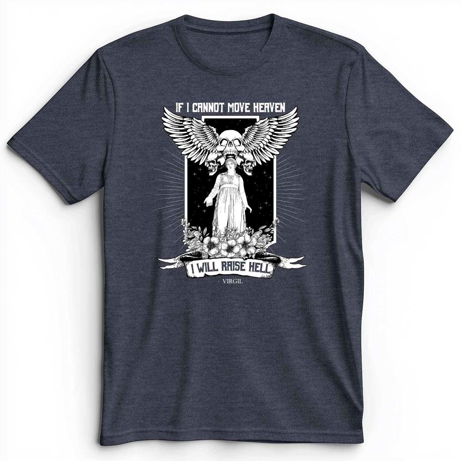 If I Cannot Move Heaven Premium Tee Heather Navy / S