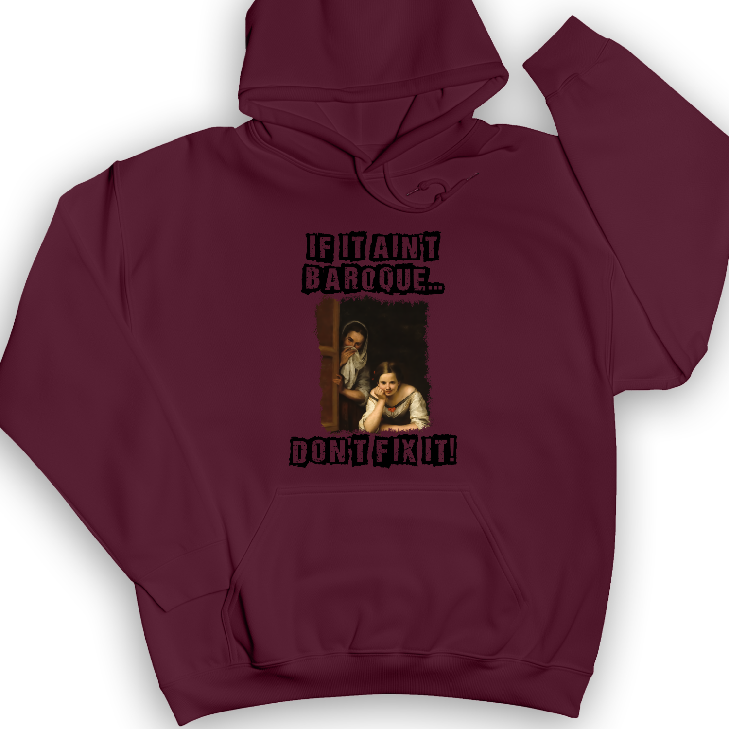 If It Aint Baroque Hoodie Maroon / S