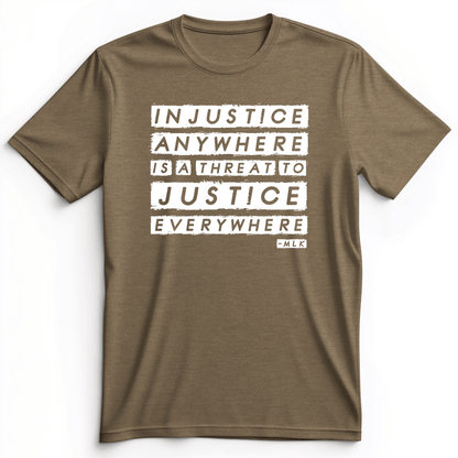 Injustice Anywhere Premium Tee Heather Olive / S