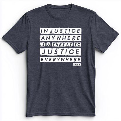 Injustice Anywhere Premium Tee Heather Navy / S