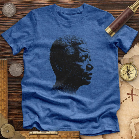 Inspirational Mandela High Quality Tee Heather True Royal / S