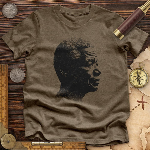 Inspirational Mandela High Quality Tee Heather Olive / S