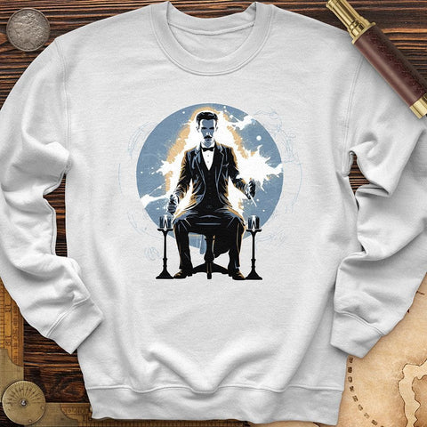 Inventor Nikola Tesla Crewneck White / S