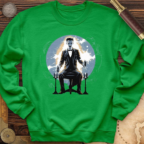 Inventor Nikola Tesla Crewneck Irish Green / S