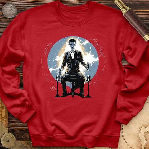 Inventor Nikola Tesla Crewneck Red / S