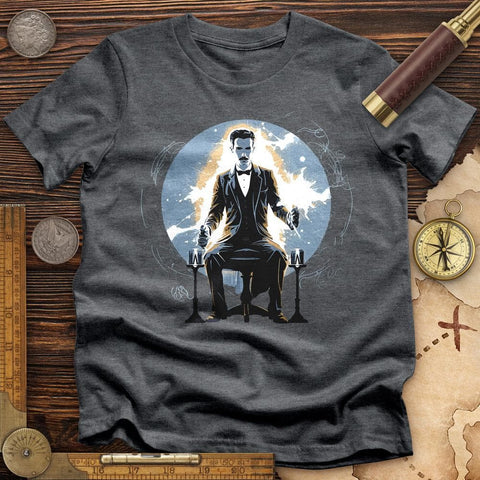 Inventor Nikola Tesla High Quality Tee Dark Grey Heather / S