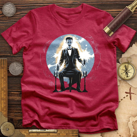 Inventor Nikola Tesla High Quality Tee Heather Red / S