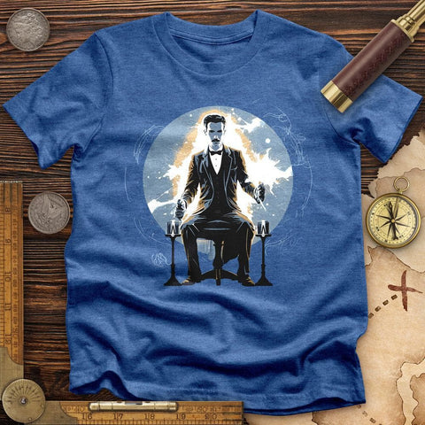 Inventor Nikola Tesla High Quality Tee Heather True Royal / S